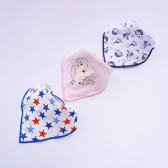 Promotional Custom Triangle Cotton Soft Muslin Wholesale Adjustable Baby Bibs