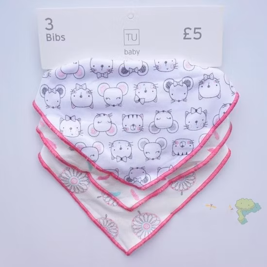Promotional Custom Triangle Cotton Soft Muslin Wholesale Adjustable Baby Bibs