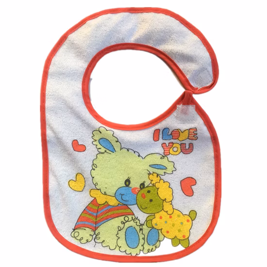 중국 공장 OEM 맞춤 디자인 인쇄된 면 트림 천 아기 수유 턱받이